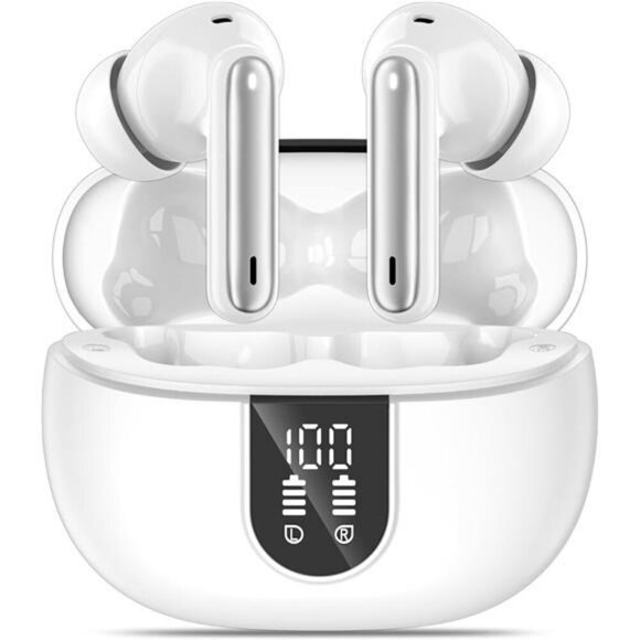 Wireless Bluetooth Earbuds Noise Canceling Mic LED Display Waterproof Headphones - Picture 1 of 7